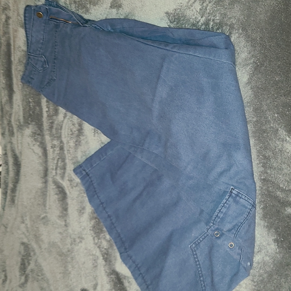 RARE EARLY 2000s MT: 2 RAVER PANTS, size 9, blue denim